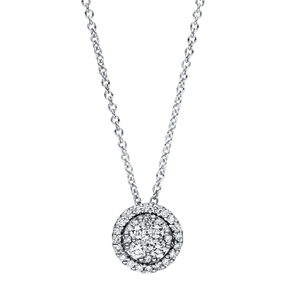 Collier aus 750 Gold Weißgold 29 Diamanten 0,29ct TW-SI L:45cm