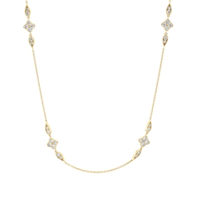 Collier aus 750 Gold Gelbgold 64 Brillanten 1,59ct W-SI L:45cm