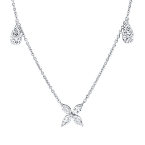Collier aus 750 Gold Weißgold 16 Diamanten 0,94ct W-SI L:45cm