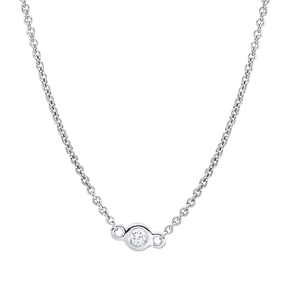 Collier aus 750 Gold Weißgold 7 Brillanten 0,22ct W-SI L:45cm Zarge