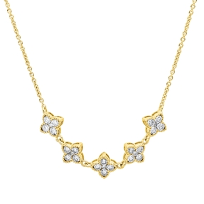 Collier aus 750 Gold Gelbgold 25 Brillanten 0,6ct W-SI L:45cm