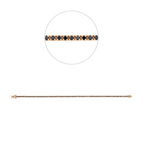 Armband aus 750 Gold Rotgold 82 Brillanten 1,55ct schwarz B:1,8mm L:18cm 4er-Krappe Armband aus 750 Gold Rotgold 82 Brillanten 1,55ct schwarz B:1,8mm L:18cm 4er-Krappe