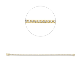 Armband aus 750 Gold Gelbgold 91 Brillanten 1,02ct W-SI L:17,5cm 4er-Krappe