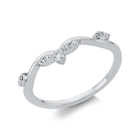 Ring aus 750 Weißgold 8 Brillanten 0,09ct TW-SI 1 Brillant 0,04ct TW-SI B:4,5mm