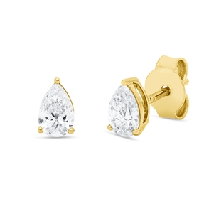 Solitaire Ohrstecker aus 750 Gelbgold 2 Diamanten 0,63ct D-VS1 6,3x3,9mm 3er-Krappe