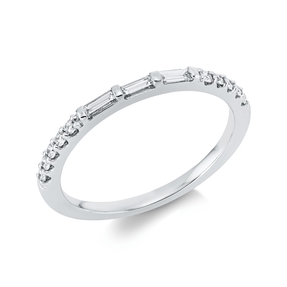 Ring aus 750 Gold Weißgold 13 Diamanten 0,22ct TW-SI B:1,4mm