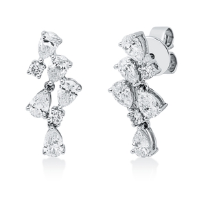 Ohrstecker aus 750 Gold Weißgold 14 Diamanten 1,46ct TW-SI 18,1x8mm Ohrstecker aus 750 Gold Weißgold 14 Diamanten 1,46ct TW-SI 18,1x8mm