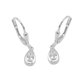 Paar Ohrhänger Ohrringe 23x5mm Tropfen mit Zirkonia 925 Silber Kinder Paar Ohrhänger Ohrringe 23x5mm Tropfen mit Zirkonia 925 Silber Kinder