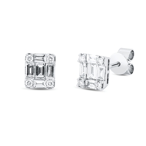 Ohrstecker aus 750 Gold Weißgold 18 Diamanten 0,45ct 6x5mm
