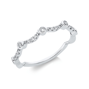 Ring aus 750 Gold Weißgold 25 Brillanten 0,19ct TW-SI B:2,4mm