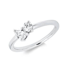Ring aus 750 Gold Weißgold 2 Diamanten 0,36ct TW-SI B:5,6mm