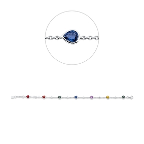 Armband aus 750 Weißgold 7 Saphire 2,89ct mehrfarbig 6 Brillanten 0,17ct F-vsi/si Armband aus 750 Weißgold 7 Saphire 2,89ct mehrfarbig 6 Brillanten 0,17ct F-vsi/si