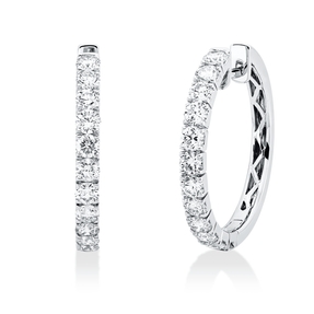 Creolen aus 750 Gold Weißgold 24 Brillanten 1,93ct W-SI/PI 23,8x2,6mm Creolen aus 750 Gold Weißgold 24 Brillanten 1,93ct W-SI/PI 23,8x2,6mm