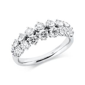 Ring aus 750 Gold Weißgold 18 Diamanten 1,3ct TW-SI B:6,6mm