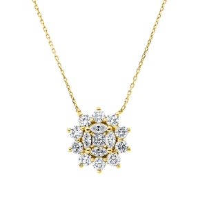 Collier aus 750 Gold Gelbgold 15 Diamanten 1,2ct TW-SI L:42cm