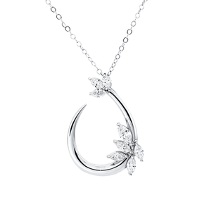 Collier aus 750 Gold Weißgold 8 Diamanten 1,5ct F-SI L:42cm