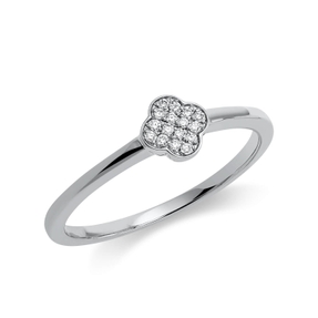 Pavé Ring aus 750 Gold Weißgold 16 Brillanten 0,04ct TW-SI B:5,3mm
