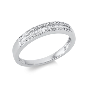 Ring aus 750 Gold Weißgold 58 Diamanten 0,25ct TW-SI B:3,5mm