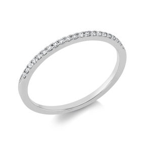 Halb-Memoire Ring aus 750 Weißgold 21 Brillanten 0,09ct TW-SI B:1,3mm