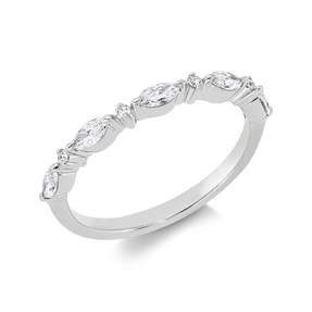 Ring aus 750 Weißgold 9 Diamanten Fanatsy-Schliff 0,36ct TW-SI B:2,2mm