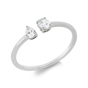 Ring aus 750 Gold Weißgold 2 Diamanten 0,25ct TW-SI B:4,2mm