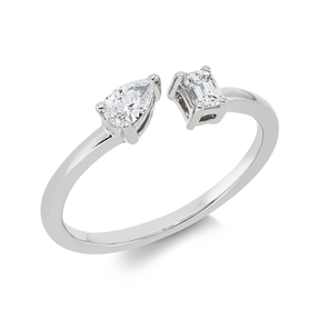 Ring aus 750 Gold Weißgold 2 Diamanten 0,33ct TW-SI B:4,2mm