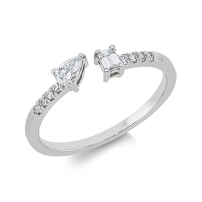 Ring aus 750 Gold Weißgold 10 Diamanten 0,27ct TW-SI B:3,8mm