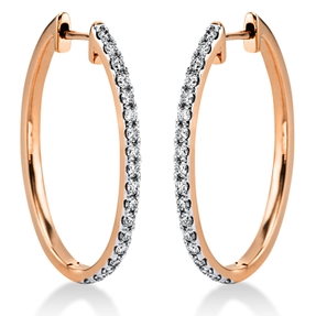Creolen aus 750 Gold Rotgold 36 Brillanten 0,62ct TW-SI 29,3x1,9mm