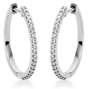 Creolen aus 750 Gold Weißgold 38 Brillanten 0,26ct TW-SI 21,1x1,6mm