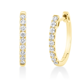 Creolen aus 750 Gold Gelbgold 18 Brillanten 0,52ct TW-SI 17,6x2mm