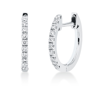 Creolen aus 750 Gold Weißgold 20 Brillanten 0,14ct TW-SI 12,2x1,4mm