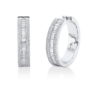 Creolen aus 750 Gold Weißgold 299 Diamanten 1,4ct TW-SI 22,1x5,1mm Creolen aus 750 Gold Weißgold 299 Diamanten 1,4ct TW-SI 22,1x5,1mm