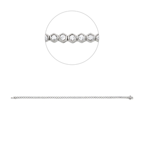 Armband aus 750 Gold Weißgold 71 Brillanten 1,5ct TW-SI B:3,1mm L:18cm Zarge
