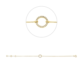 Armband Kreis aus 750 Gold Gelbgold 22 Brillanten 0,07ct TW-SI L:18cm
