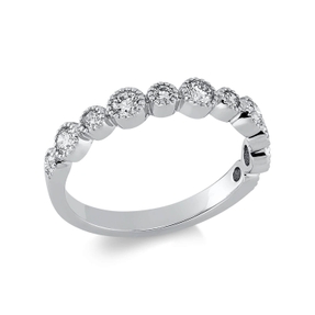 Ring aus 750 Gold Weißgold 11 Brillanten 0,6ct W-SI B:3,4mm Zarge