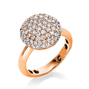 Pavé Ring aus 750 Gold Rotgold 85 Brillanten 1,38ct TW-VSI Ø14mm