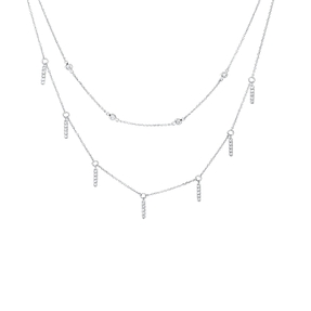 Collier aus 750 Gold Weißgold 39 Brillanten 0,3ct W-SI L:45cm
