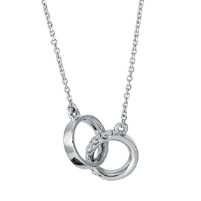 Collier aus 750 Gold Weißgold 6 Brillanten 0,13ct W-SI L:45cm