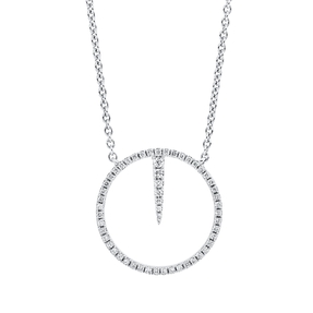 Collier aus 750 Gold Weißgold 54 Brillanten 0,13ct TW-SI L:42cm