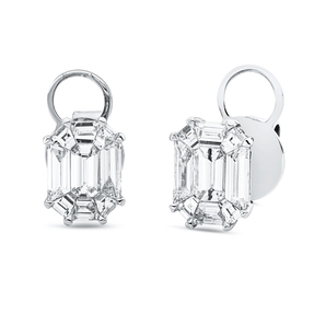 Ohrstecker aus 750 Weißgold 18 Diamanten Fanatsy-Schliff 1,73ct TW-VSI 10,1x7,8mm