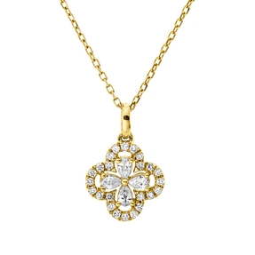 Collier aus 750 Gold Gelbgold 28 Diamanten 0,25ct L:45,7cm