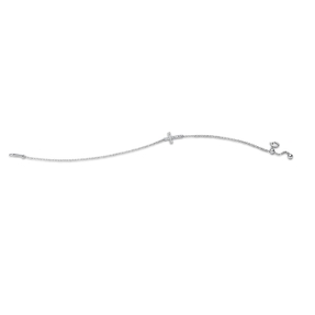 Armband Kreuz aus 750 Gold Weißgold 12 Brillanten 0,1ct TW-SI L:17,8cm