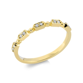 Ring aus 750 Gold Gelbgold 10 Brillanten 0,08ct TW-SI B:2mm