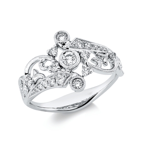 Ring aus 750 Gold Weißgold 19 Diamanten 0,42ct TW-SI/PI B:12,2mm