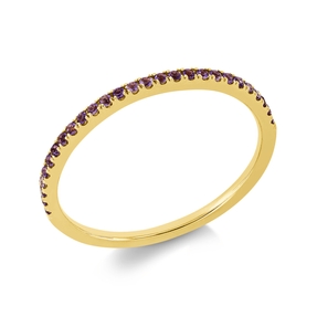 Ring aus 750 Gold Gelbgold 27 Amethyste 0,11ct lila B:1,3mm