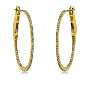 Creolen aus 750 Gold Gelbgold 98 Diamanten 0,2ct TW-SI 24x0,8mm
