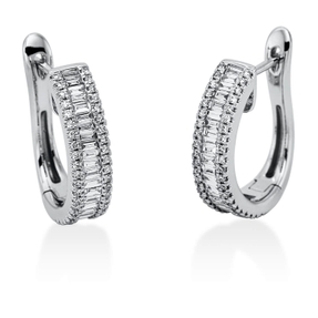 Creolen aus 750 Gold Weißgold 127 Diamanten 0,83ct TW-SI 17,3x4,5mm