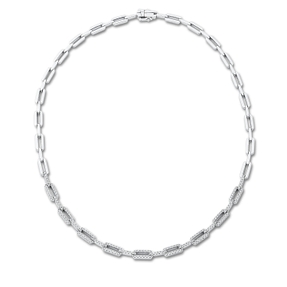 Collier aus 750 Gold Weißgold 168 Brillanten 1,75ct TW-SI L:45cm