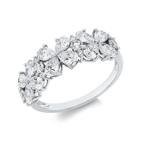 Ring aus 750 Gold Weißgold 24 Diamanten 1,82ct TW-SI B:7,3mm