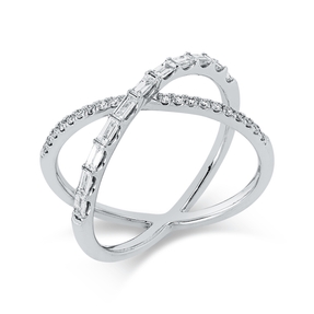 Ring aus 750 Gold Weißgold 31 Diamanten 0,48ct TW-SI B:10mm